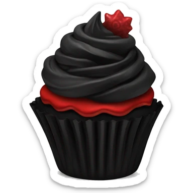 Gothic Red cupcake black icing sticker