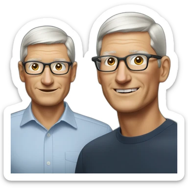 Tim Cook with the Apple Vision Pro  sticker