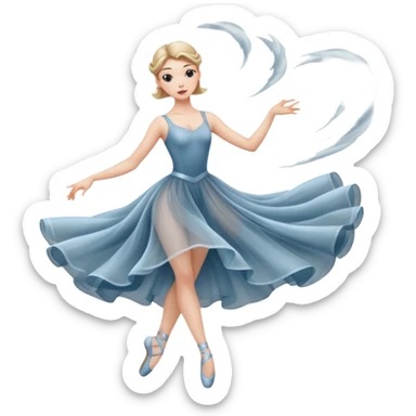 Ballerina dancing as a tornado in the wiz sticker