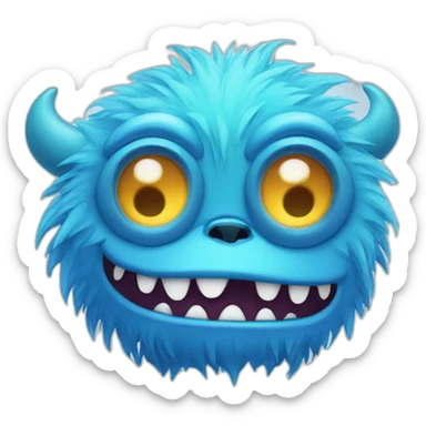 blue lazy cute monster sticker