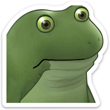 peepo frog holding a placard that says 'sorry', cute and expressive sticker