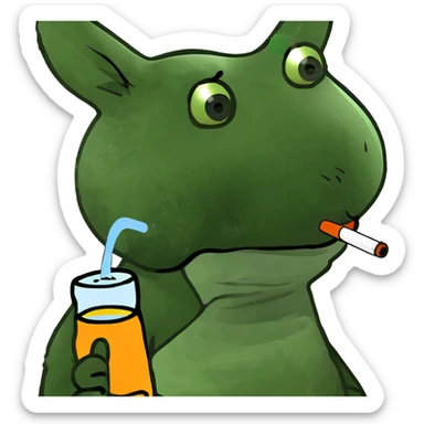 Easter bunny smoking a bong sticker