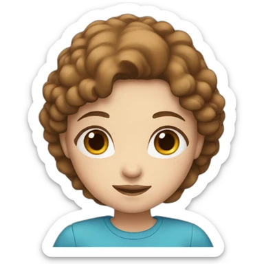 A girl with blue eyes and brown hair sticker