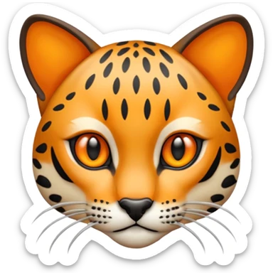 Draw an emoji of the face of an ocelot. Make it schematic. sticker