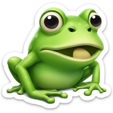 sick frog sticker