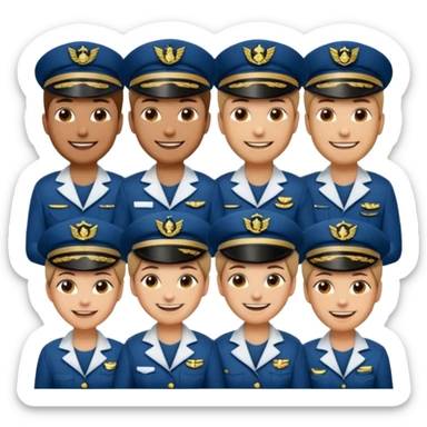 emoji style ship crew where everyone is a capitan sticker