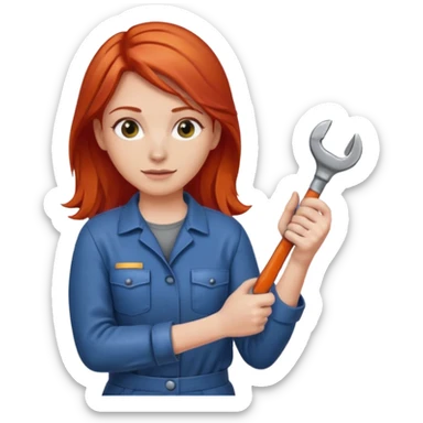 car mechanic, red haired woman sticker