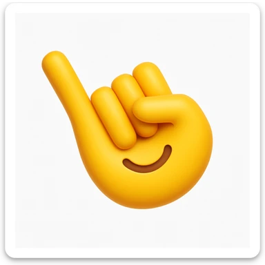 A 3D emoji in iOS emoji aesthetic style of a hand making the “shaka” gesture, with thumb and pinky extended outward and other fingers folded in, cheerful expression, clean white background, glossy Apple-style design
 sticker