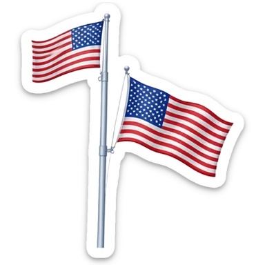 upside down American flag on a pole sticker