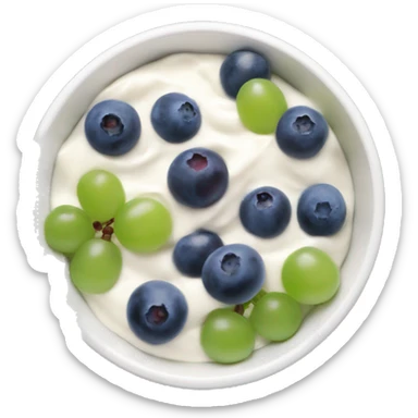 yoghurt bowl with grapes and blueberries sticker
