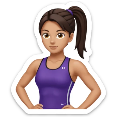 Sporty Spice with dark brown hair ponytail  sticker