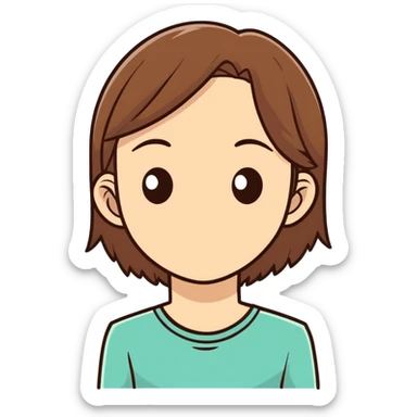 strand of brown hair sticker