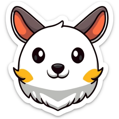 retro 1950s anthropomorphised animal head sticker