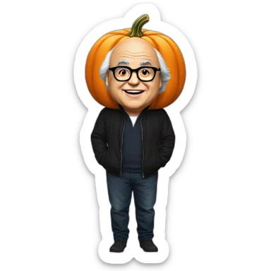 danny devito on a pumpkin sticker