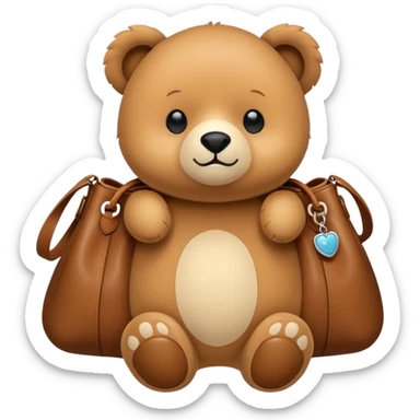 Un osito con un bolso sticker