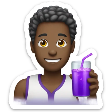 african american guy drinking purple koolaide sticker