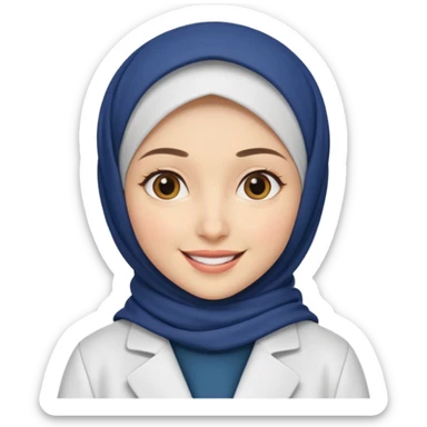 Hijab white coat sticker