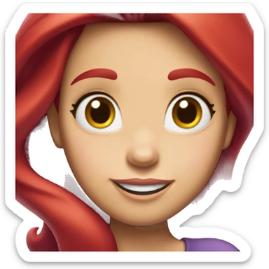 Ariel-the little mermaid-purple top-red hair sticker