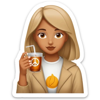 Girl drinking a peace tea sticker