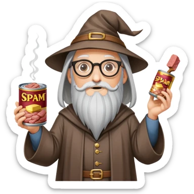 spam meat history historian wizard sticker