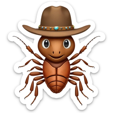 Cockroach wearing a hat in wild west style  sticker