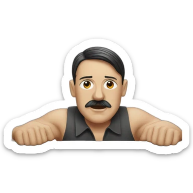 hitler in a swimming pool sticker