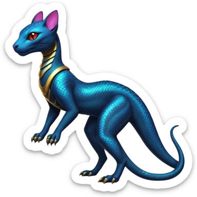 Futuristic Ethereal Beautiful Salandit-Bastet-Fakémon-hybrid-creature (full body)  sticker