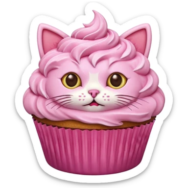 cat cupcake pink funny sticker