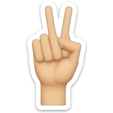 Two hand making sign of gun, using three fingers up and two closed palm to palm sticker