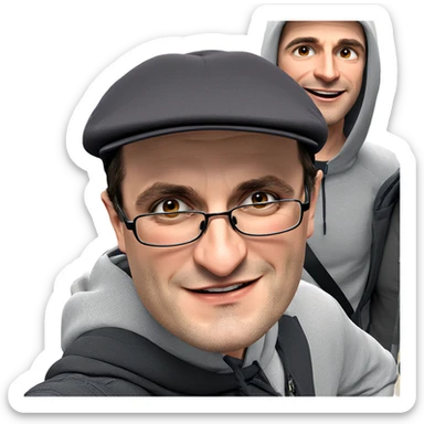 three boys in stylish hats sticker