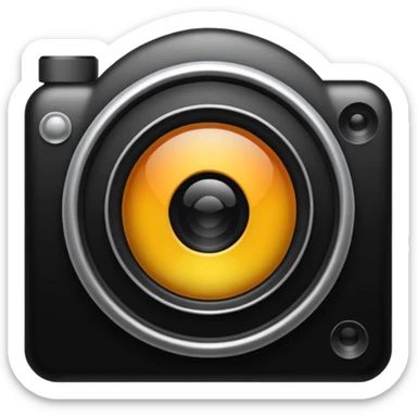 create a camera aperture emoji with black blades, 24px should be the emoji sticker