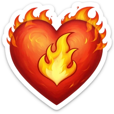 Fire heart sticker