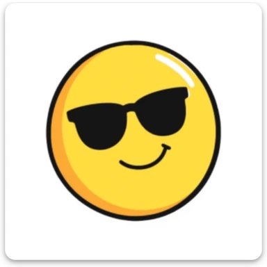 A yellow emoji wearing sunglasses sticker