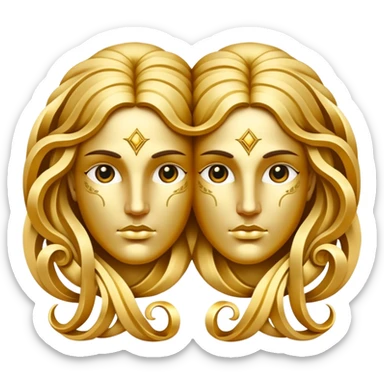 Gemini zodiac sign, two faces or twins sticker