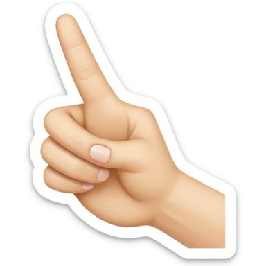“Emoji-style hand making the letter ‘C’, with the index finger slightly curved. Clean, simple design, smooth shapes, neutral skin tone. White or transparent background, high resolution.” sticker