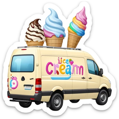 Extended Sprinter 4500 van high roof delivery truck ice cream mobile  sticker