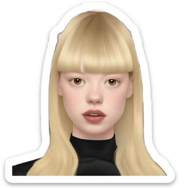blonde Mia Goth with bangs at Met Gala sticker