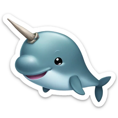 Narwhal with bow sticker