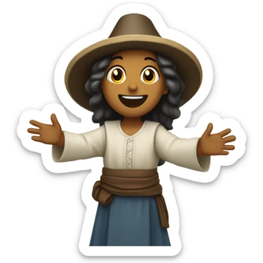 young pilgrims saying hurrah! sticker