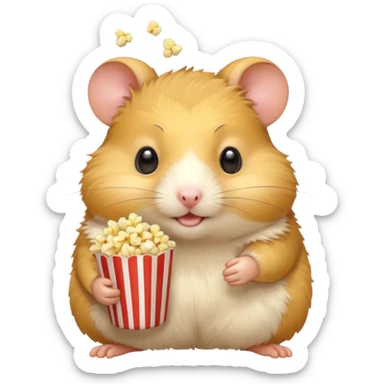 hamster holding pop corn sticker