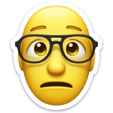 yellow face with cool glasses but crying because of cute sticker