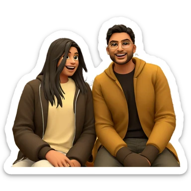 happy moment between friends sticker