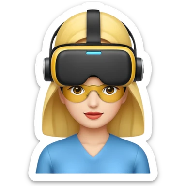 VR wearing woman sticker