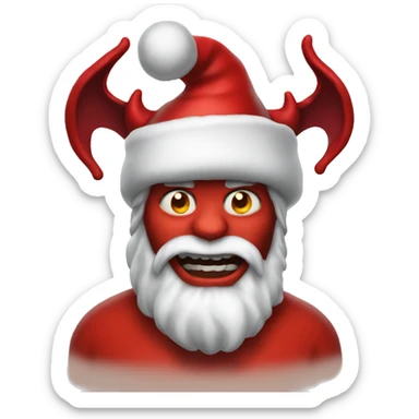 The devil in a Santa hat sticker