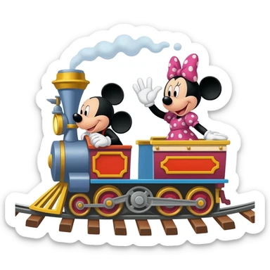 mickey and minnies runaway raiklway sticker