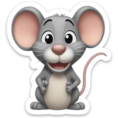 Jerry the mouse from the cartoon sticker