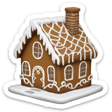 Small gingerbread house with only white details simple sticker