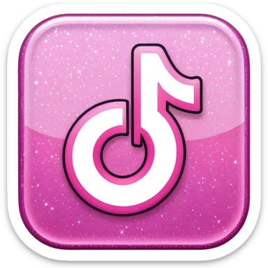 glitter pink logo TikTok sticker