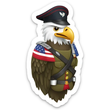 Bald Eagle jungle soldier  sticker