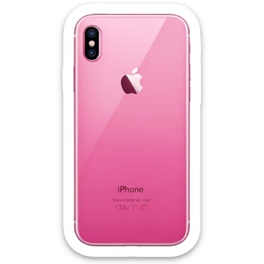  pink  pink iPhone lying flat, sleek modern design, soft reflections, realistic style, minimal background, isolated on transparent background sticker
